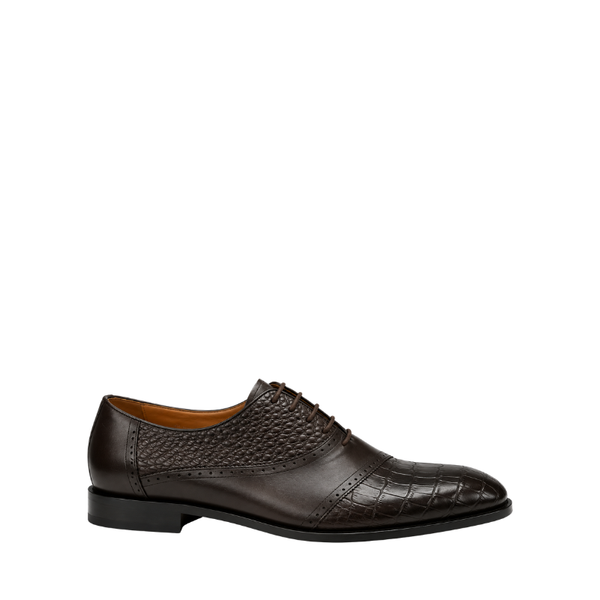Classic Elegance Pebbled Crocodile Oxford Shoes