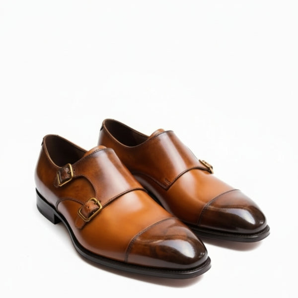 Classic Embodied In Gradient Finish Monk Strap Shoes