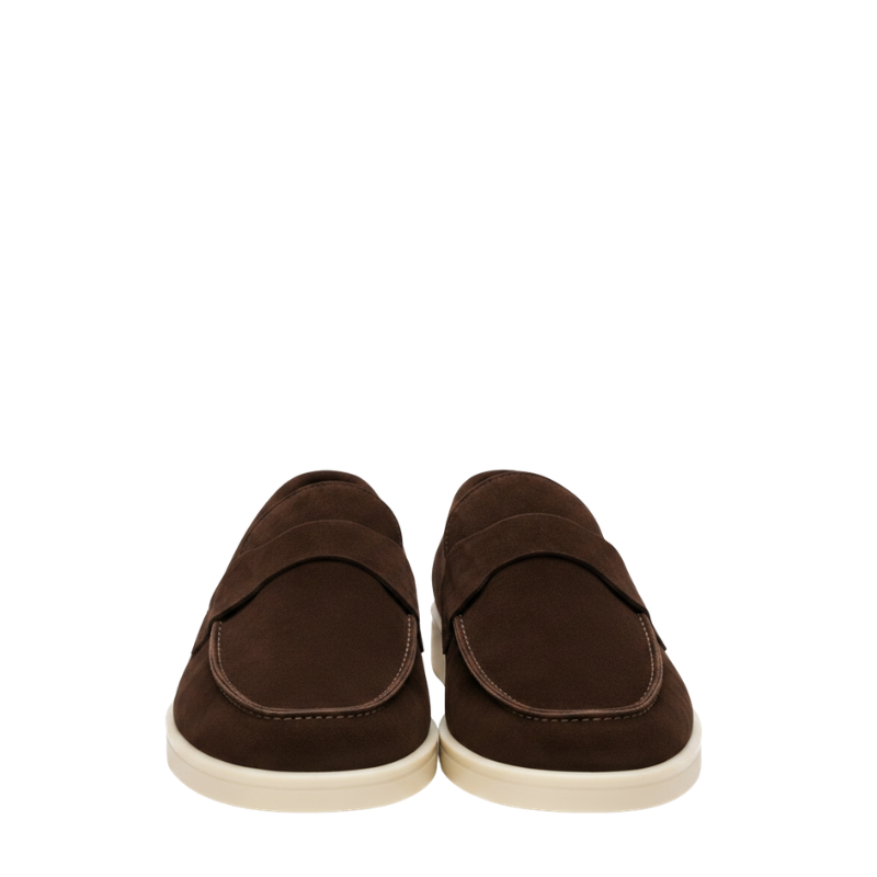 Classic Smooth Suede Craft Flat Sole Penny Loafer