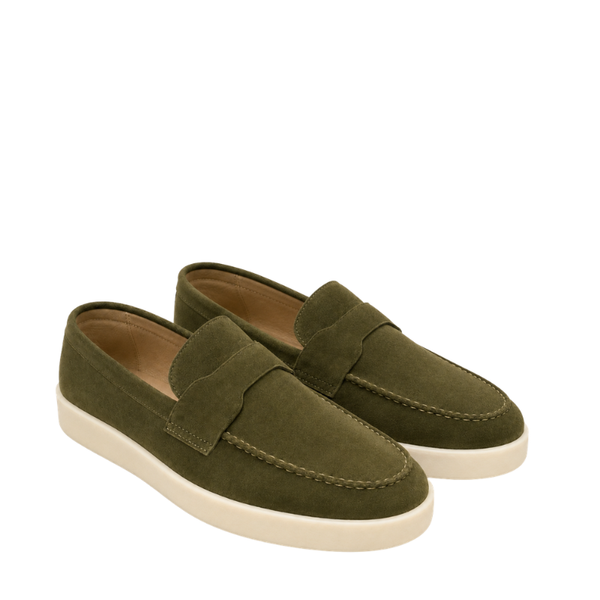 Classic Smooth Suede Craft Flat Sole Penny Loafer