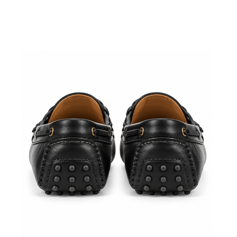 Classic Leather Bow-Tie Driving Loafers