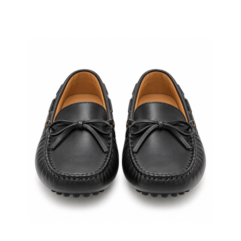 Classic Leather Bow-Tie Driving Loafers