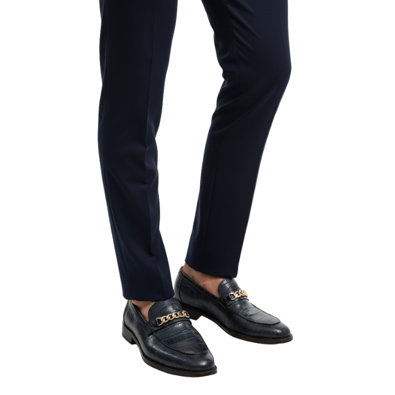 Classic Luxe Crocodile Chain Dress Loafers