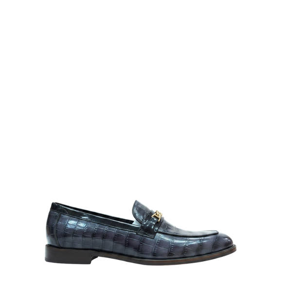Classic Luxe Crocodile Chain Dress Loafers