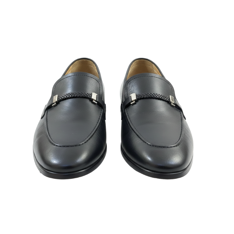 Classic Majesty Crown Braided Bit Leather Loafers