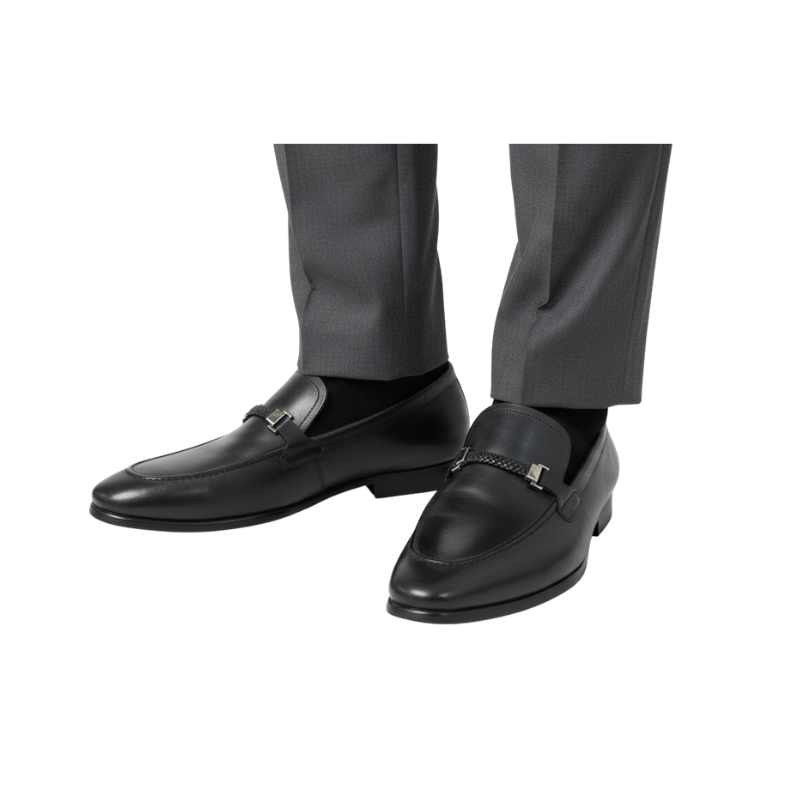 Classic Majesty Crown Braided Bit Leather Loafers