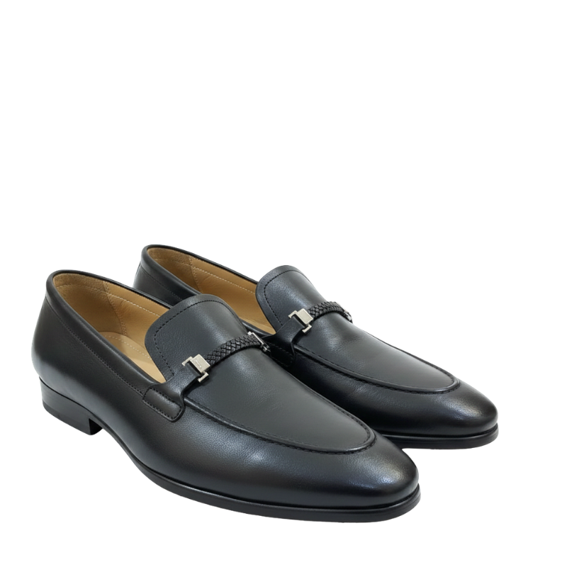 Classic Majesty Crown Braided Bit Leather Loafers