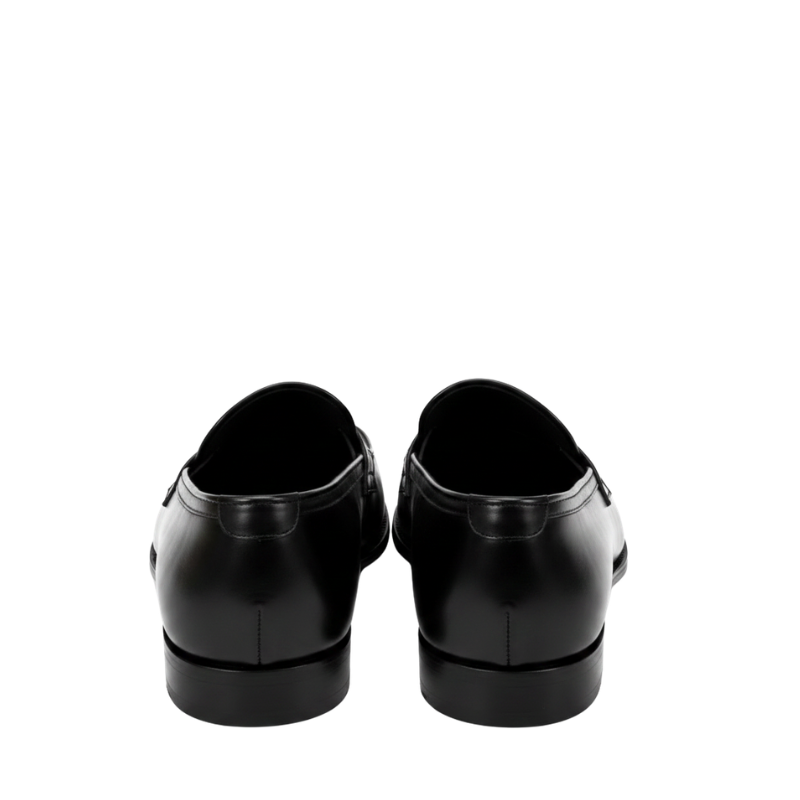 Classic Noir Contrast Penny Loafers