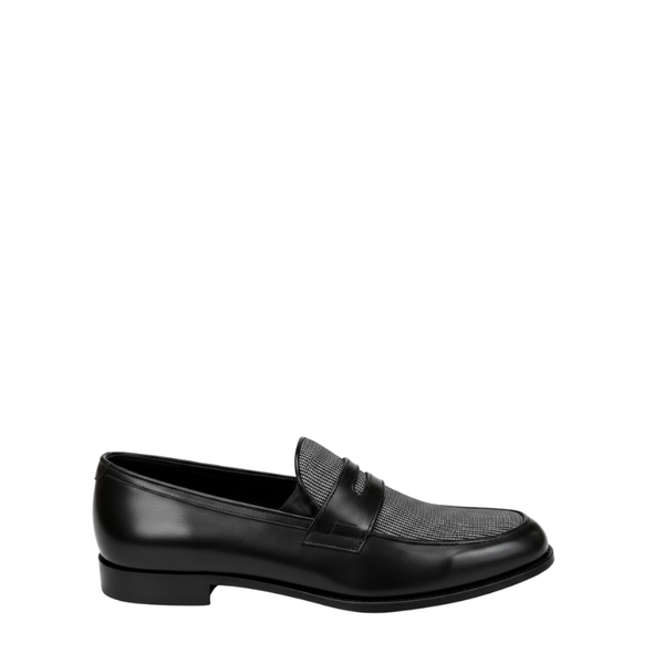 Classic Noir Contrast Penny Loafers