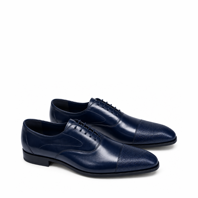 Classic Pebble Cap Dress Oxford Shoes
