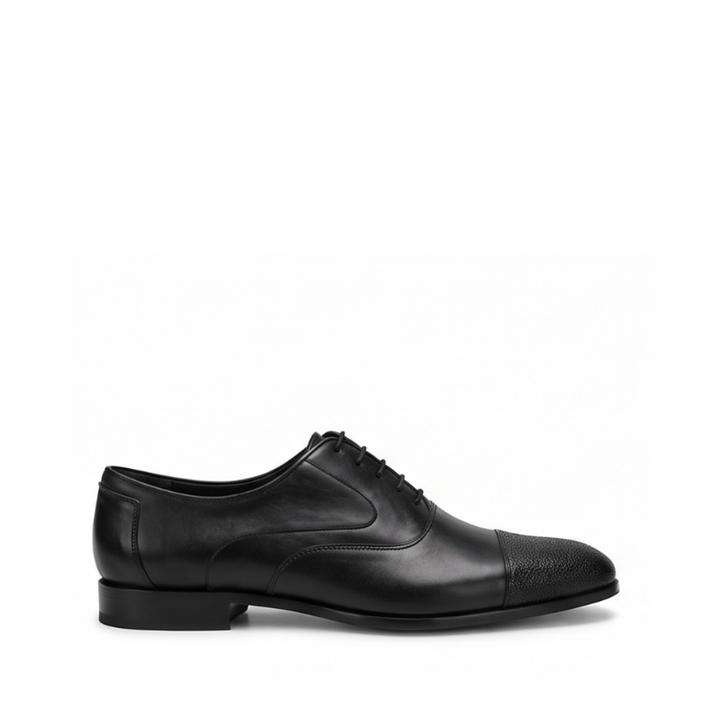 Classic Pebble Cap Dress Oxford Shoes