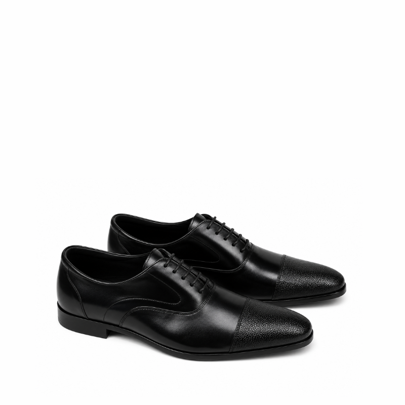Classic Pebble Cap Dress Oxford Shoes