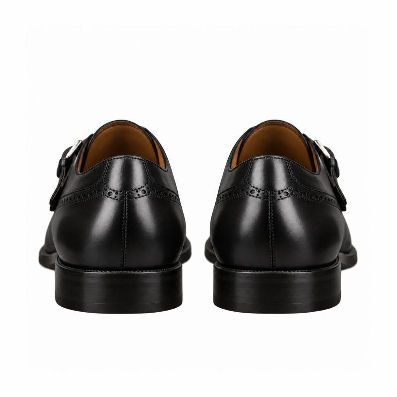 Classic Polished Leather Double Monk Shoes