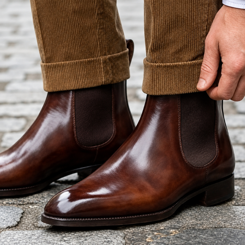 Classic Rich Espresso Chelsea Boots for Mens