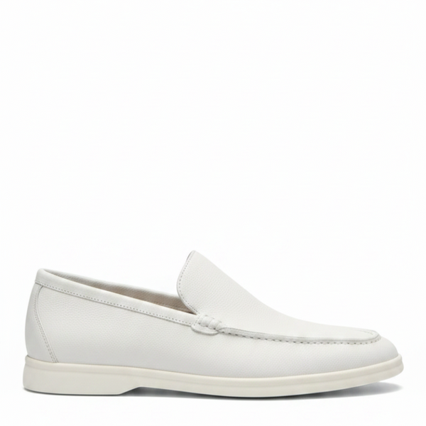 Classic Slip On Loafers With Contemporary Edge - White