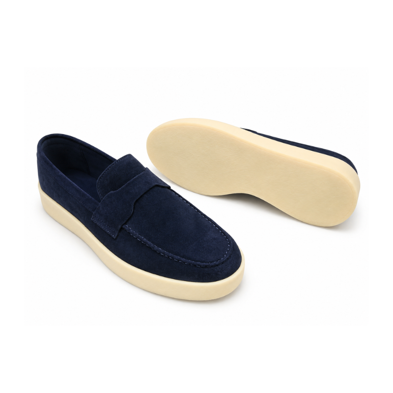 Classic Smooth Suede Craft Flat Sole Penny Loafer