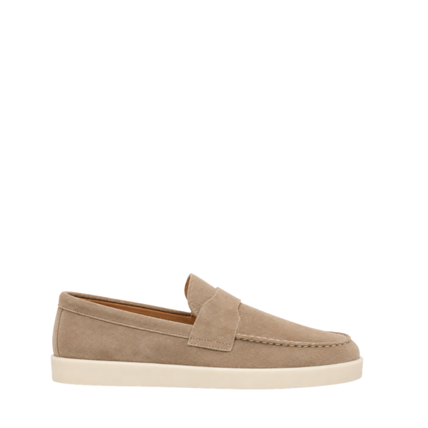 Classic Smooth Suede Craft Flat Sole Penny Loafer - Warm Taupe