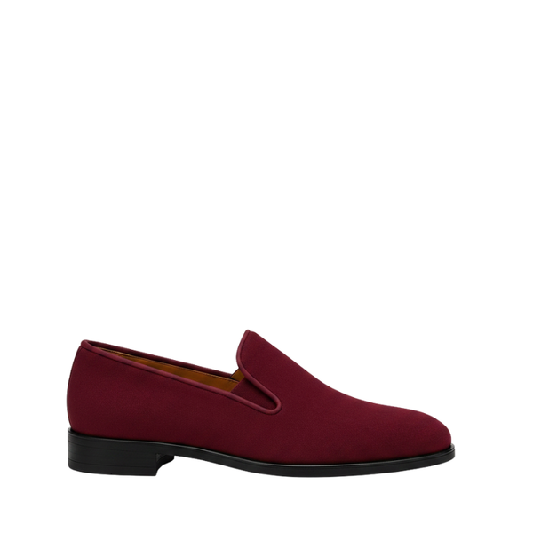 Classic Suede Gentlemen’s Slip On Loafers - Burgundy