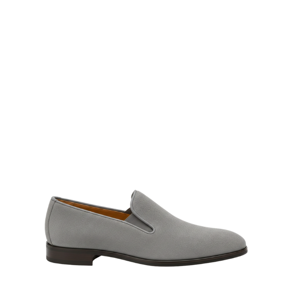 Classic Suede Gentlemen’s Slip On Loafers - Gray