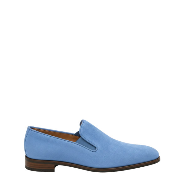 Classic Suede Gentlemen’s Slip On Loafers - Sky Blue
