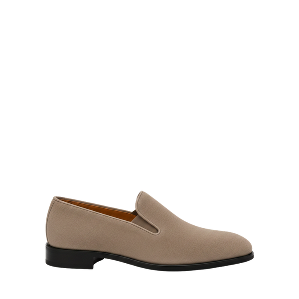 Classic Suede Gentlemen’s Slip On Loafers - Taupe