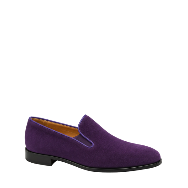 Classic Suede Gentlemen’s Slip On Loafers - Purple