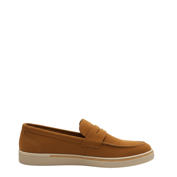Classic Suede Italian Loafer with Modern Sole - Brown