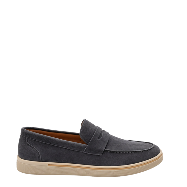 Classic Suede Italian Loafer with Modern Sole - Grey