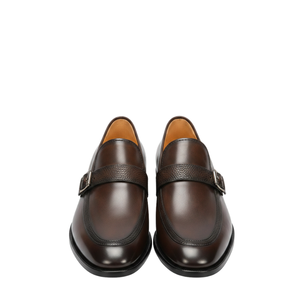 Classic Textured Buckled Elegance Loafer