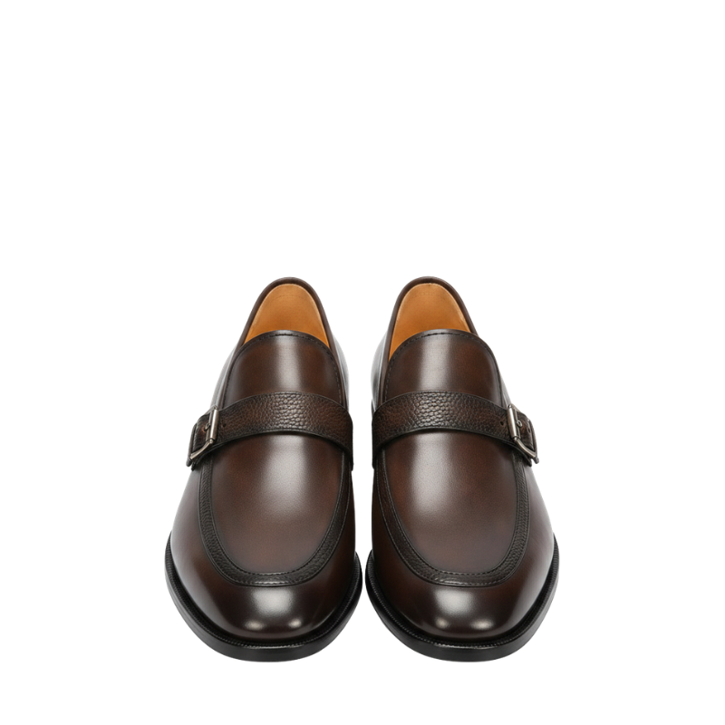 Classic Textured Buckled Elegance Loafer