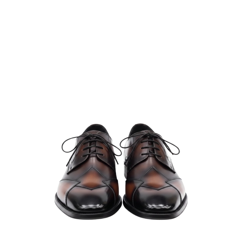 Classic Two-Tone Brogue Oxfords With Geometry Elegance