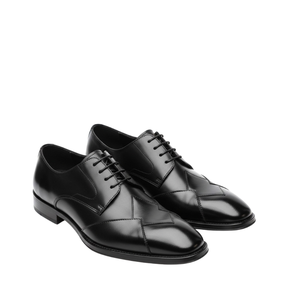 Classic Two Tone Brogue Oxfords With Geometry Elegance