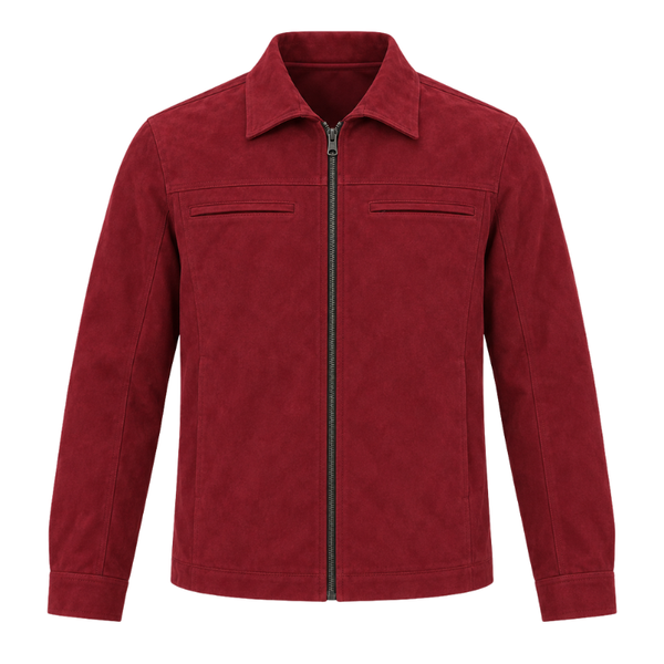 Classic Zip-Up Suede-Style Jacket