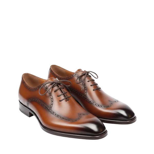Cognac Heritage Crafted Wingtip Oxford Shoes