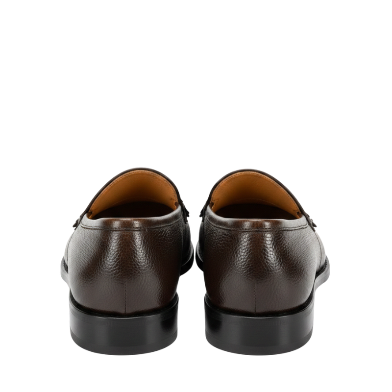 Cognac Oak Pebbled Tassel Loafers