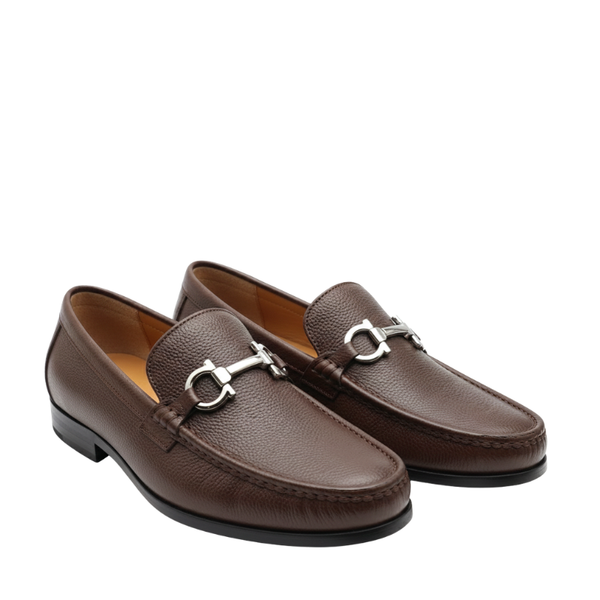 Cognac Regal Metal Accent Loafers