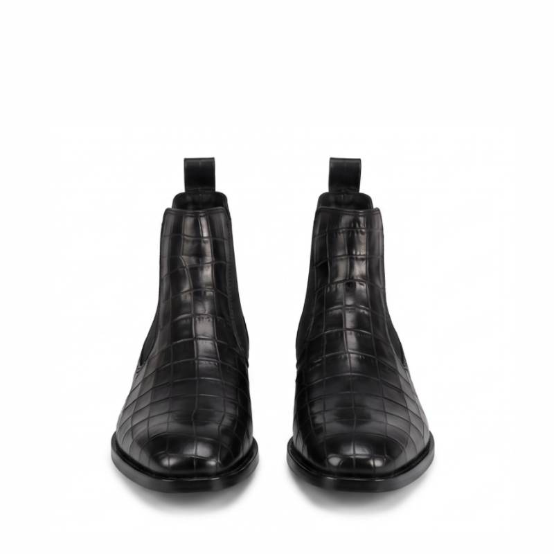 Conrad Croco Leather Chelsea Boots