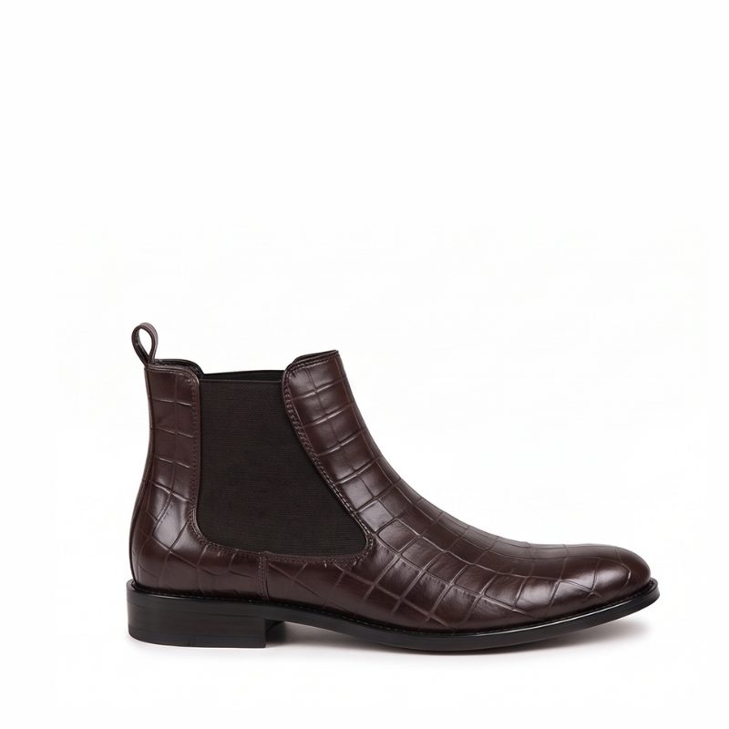 Conrad Croco Leather Chelsea Boots