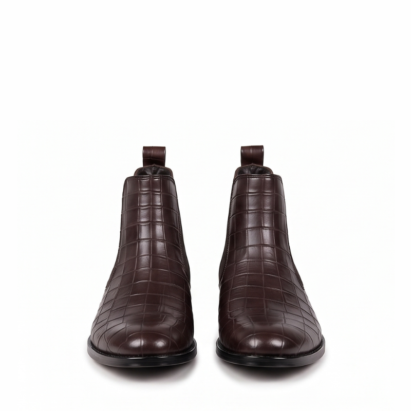 Conrad Croco Leather Chelsea Boots