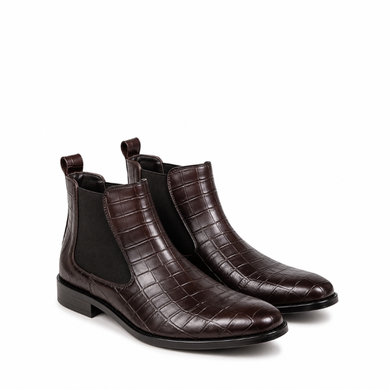 Conrad Croco Leather Chelsea Boots