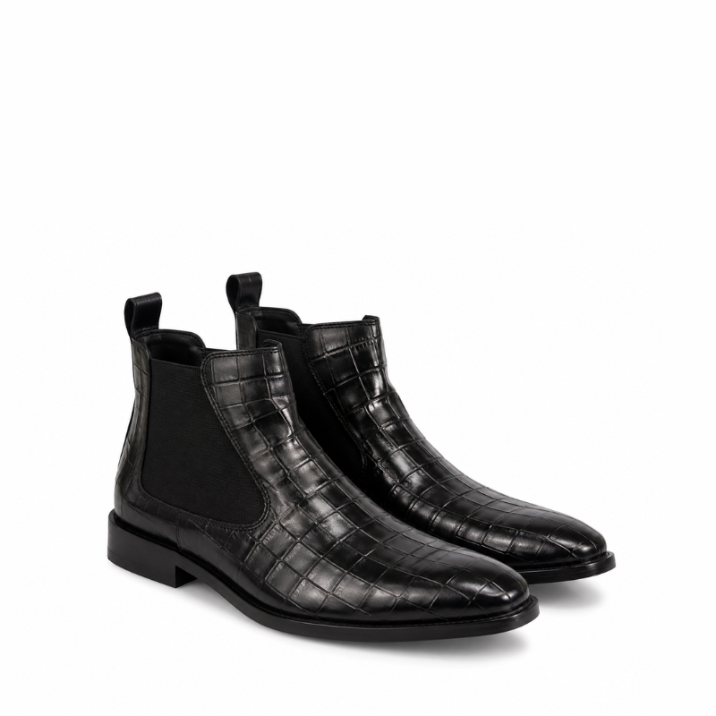 Conrad Croco Leather Chelsea Boots