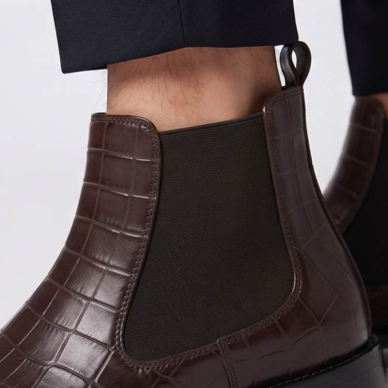 Conrad Croco Leather Chelsea Boots