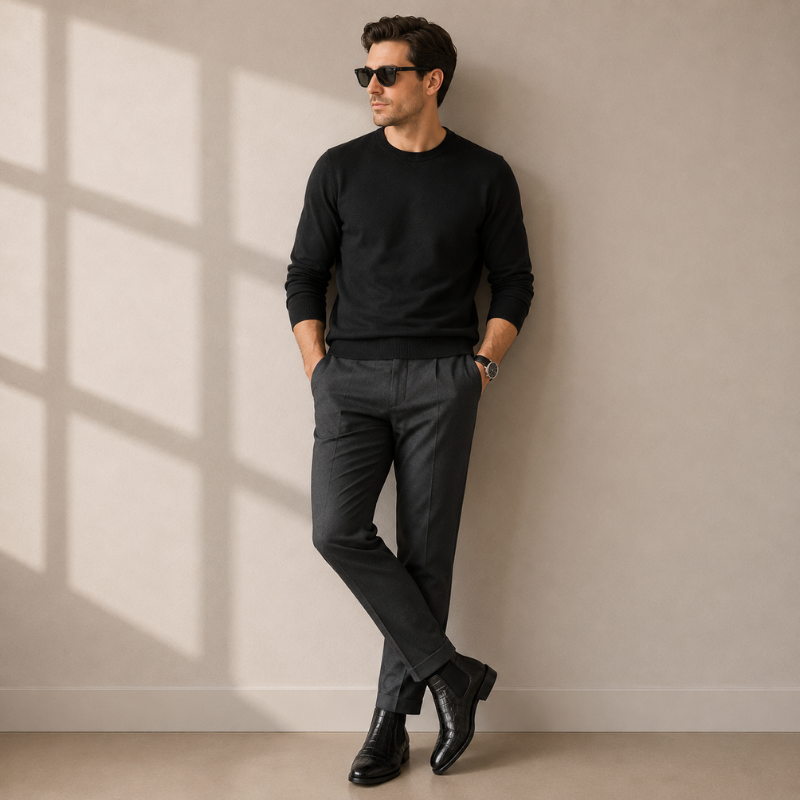 Conrad Croco Leather Chelsea Boots