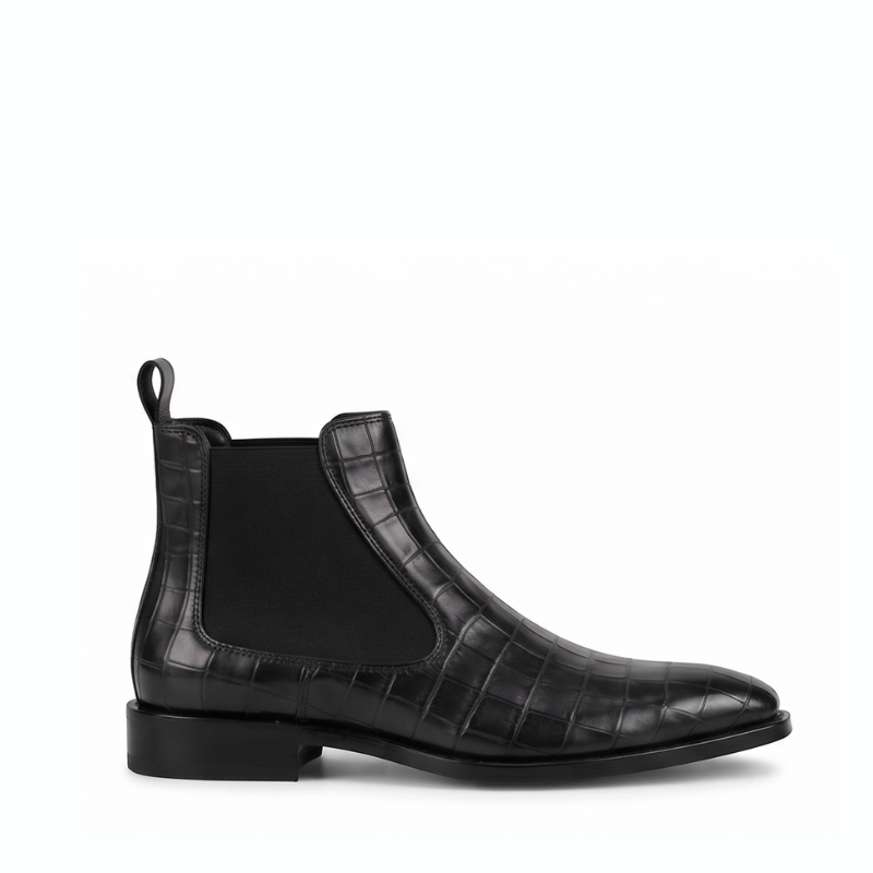 Conrad Croco Leather Chelsea Boots
