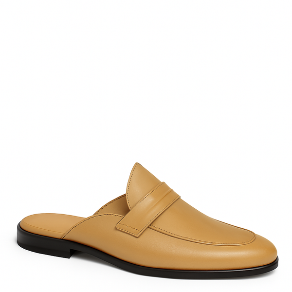 Single Strap Elegant Mule Tan - Tan