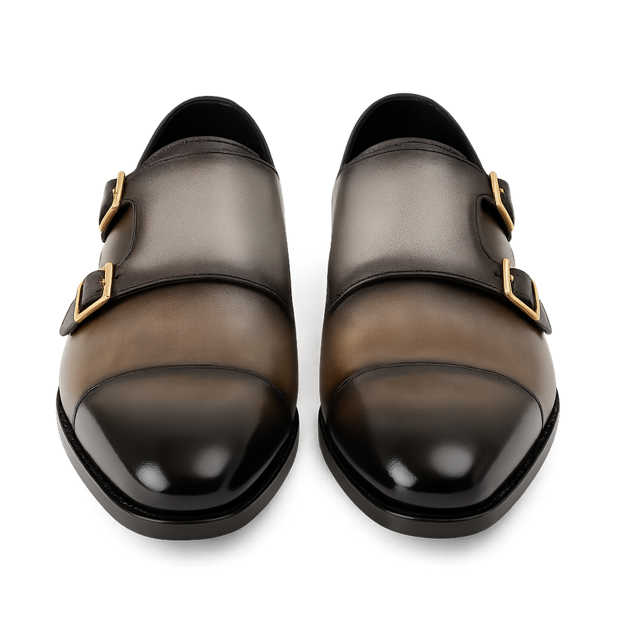 Luxury Dual Tone Double Monk Strap Shoe