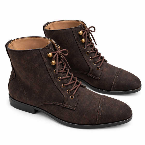 Cortina Vintage Espresso Suede Lace-Up Boots