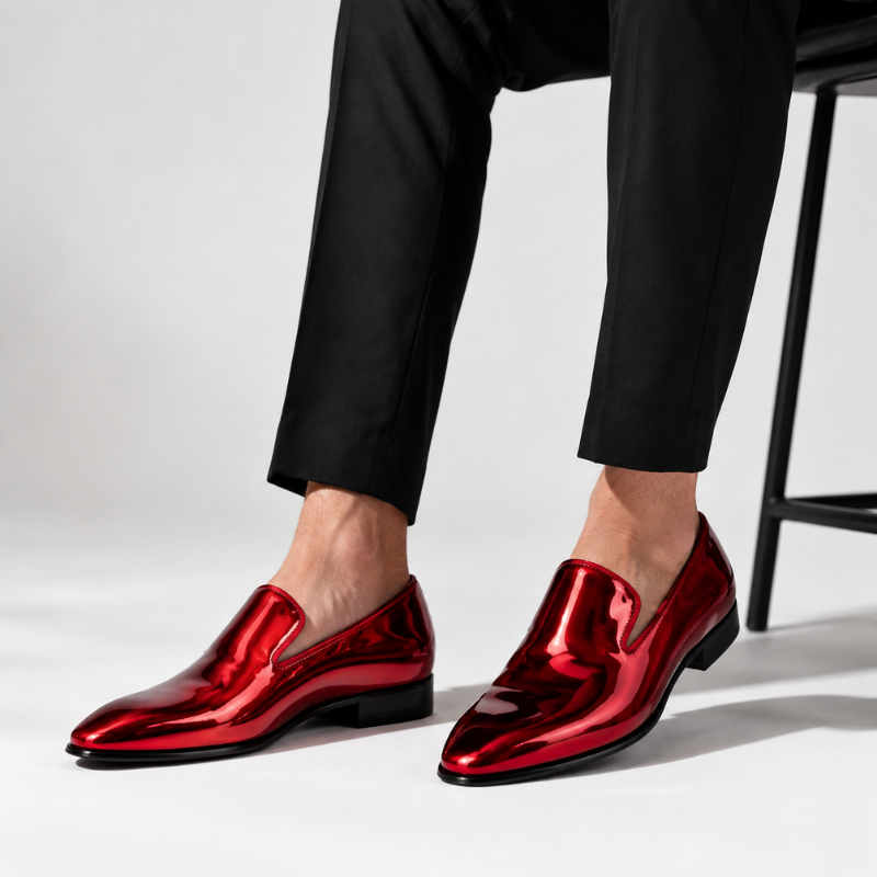 Crimson Royale Patent Leather Loafers