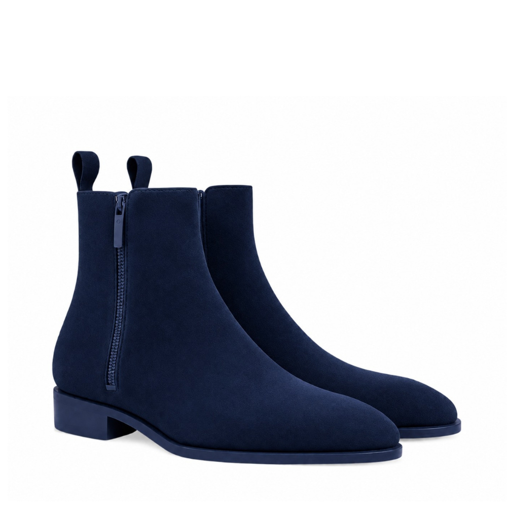 Crimson Luxe Suede Chelsea Boots