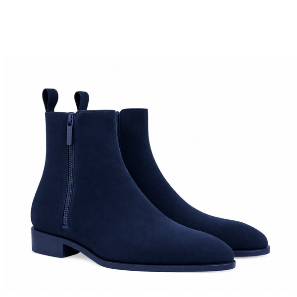 Crimson Luxe Suede Chelsea Boots